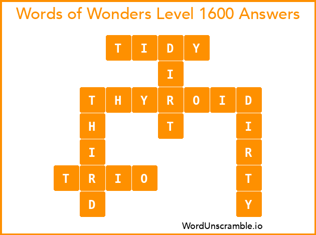 Words of Wonders Level 1600 Answers