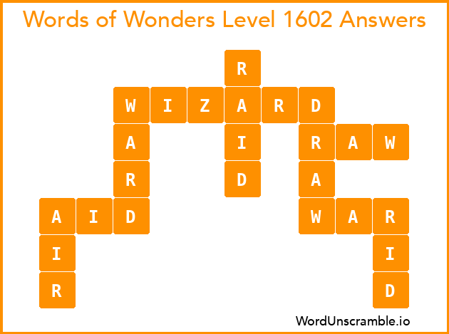 Words of Wonders Level 1602 Answers