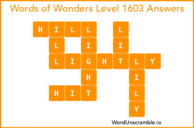 Words of Wonders Level 1603 Answers