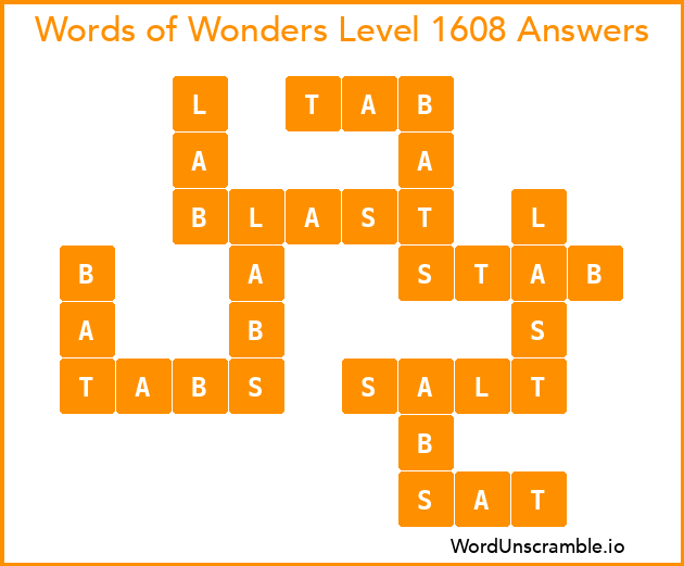 Words of Wonders Level 1608 Answers