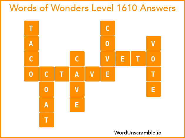 Words of Wonders Level 1610 Answers
