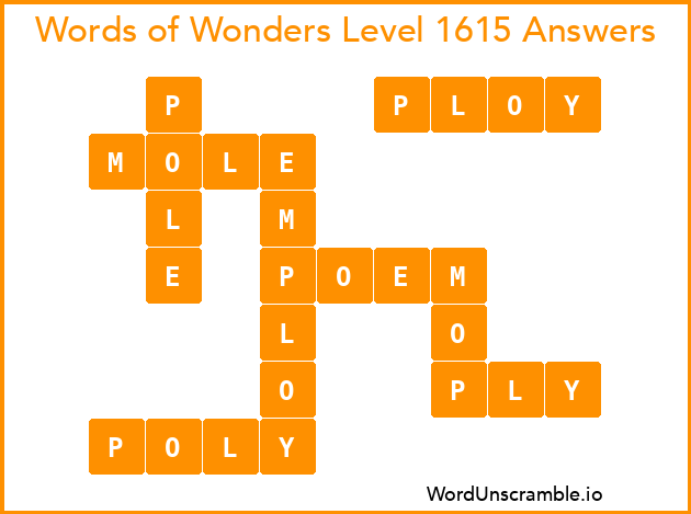Words of Wonders Level 1615 Answers