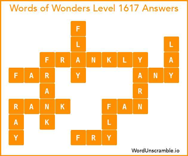 Words of Wonders Level 1617 Answers