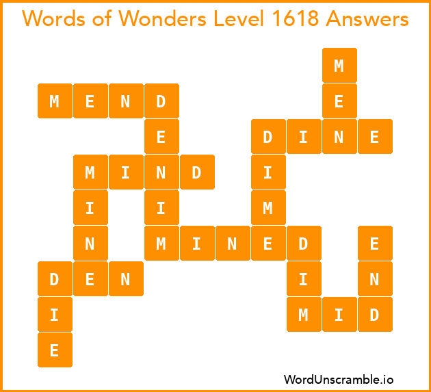 Words of Wonders Level 1618 Answers