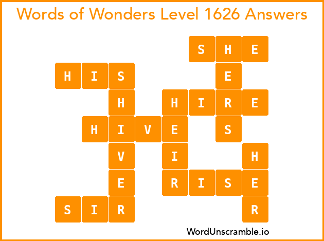 Words of Wonders Level 1626 Answers