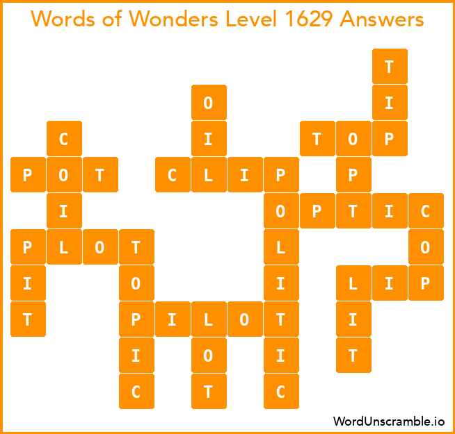Words of Wonders Level 1629 Answers