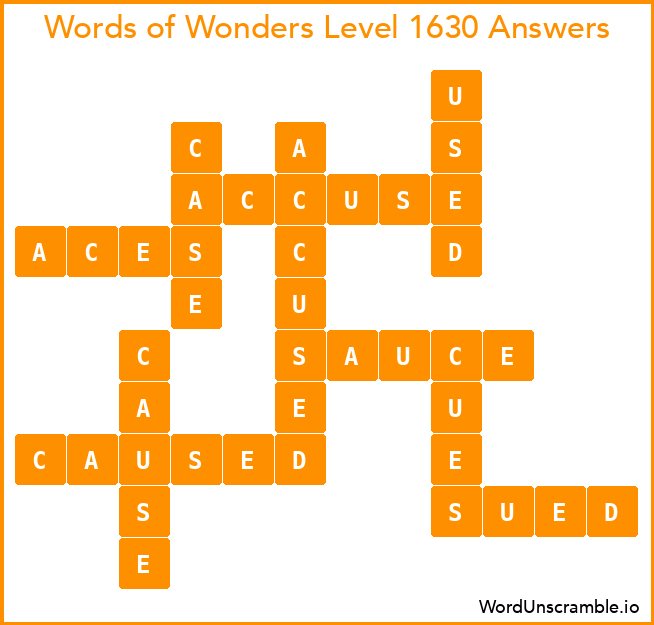 Words of Wonders Level 1630 Answers