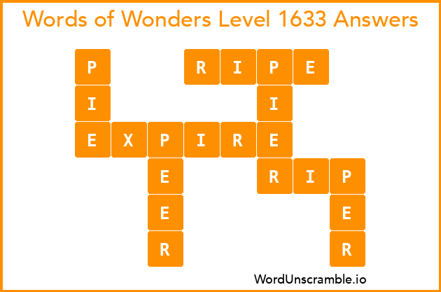 Words of Wonders Level 1633 Answers