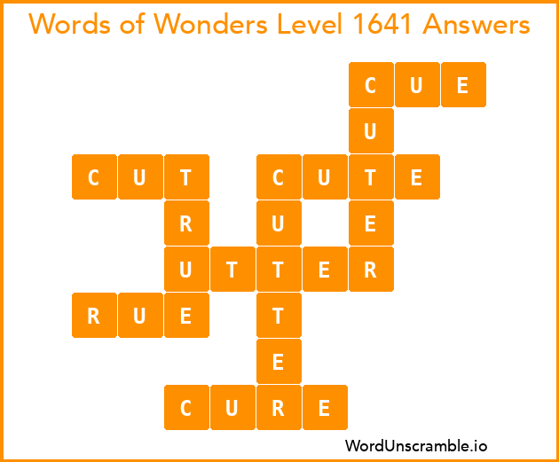 Words of Wonders Level 1641 Answers
