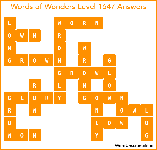 Words of Wonders Level 1647 Answers