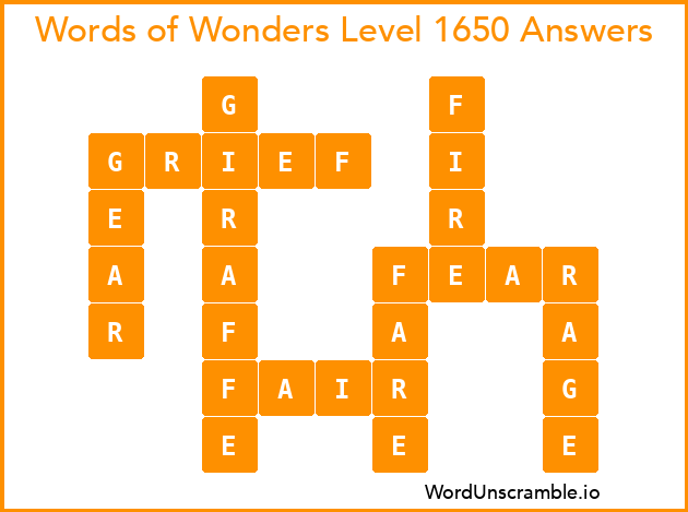 Words of Wonders Level 1650 Answers