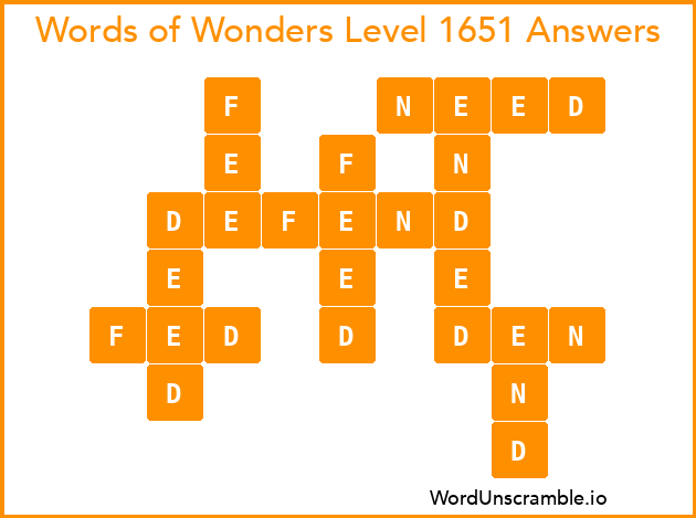 Words of Wonders Level 1651 Answers