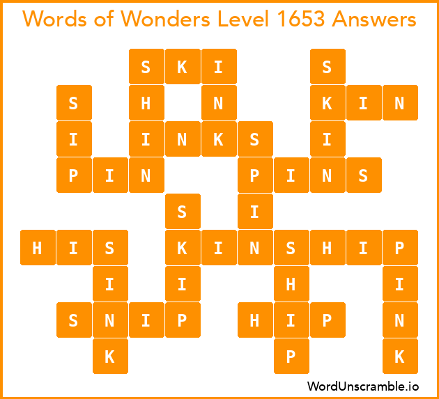 Words of Wonders Level 1653 Answers