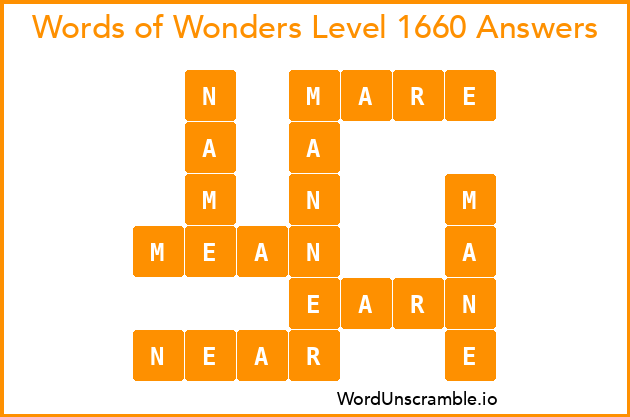 Words of Wonders Level 1660 Answers