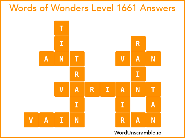 Words of Wonders Level 1661 Answers