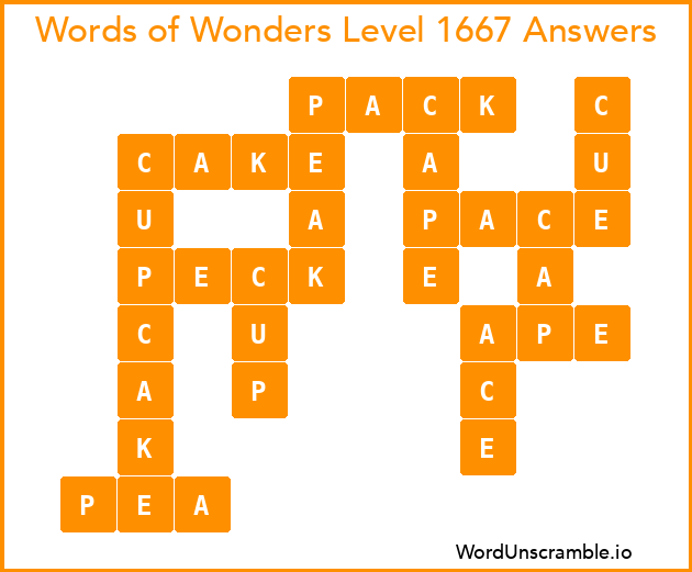 Words of Wonders Level 1667 Answers
