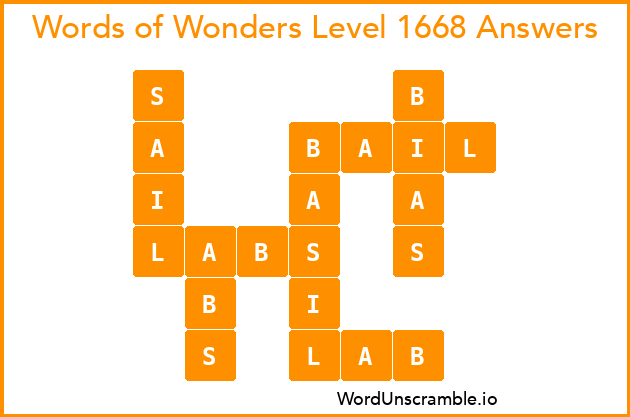 Words of Wonders Level 1668 Answers
