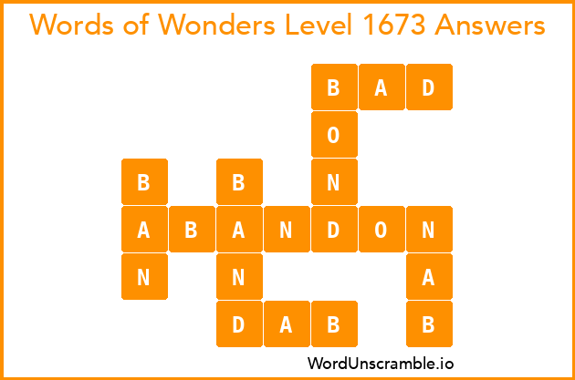 Words of Wonders Level 1673 Answers