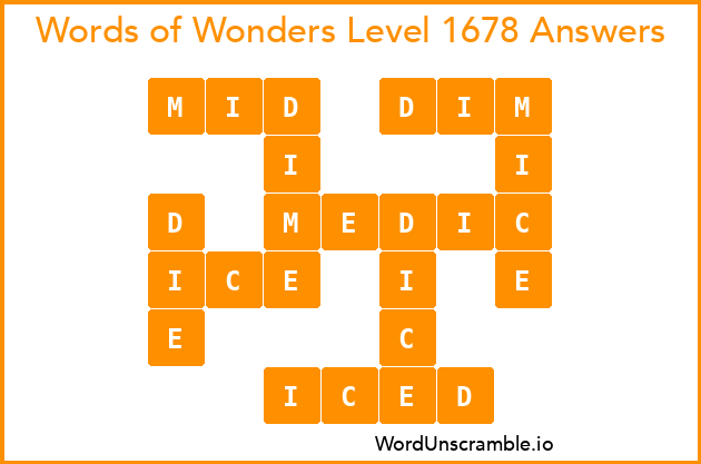 Words of Wonders Level 1678 Answers