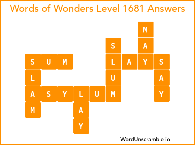 Words of Wonders Level 1681 Answers