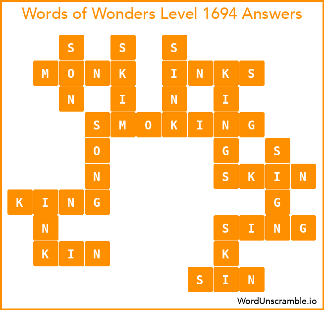 Words of Wonders Level 1694 Answers