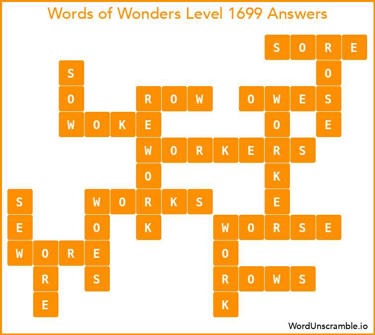Words of Wonders Level 1699 Answers