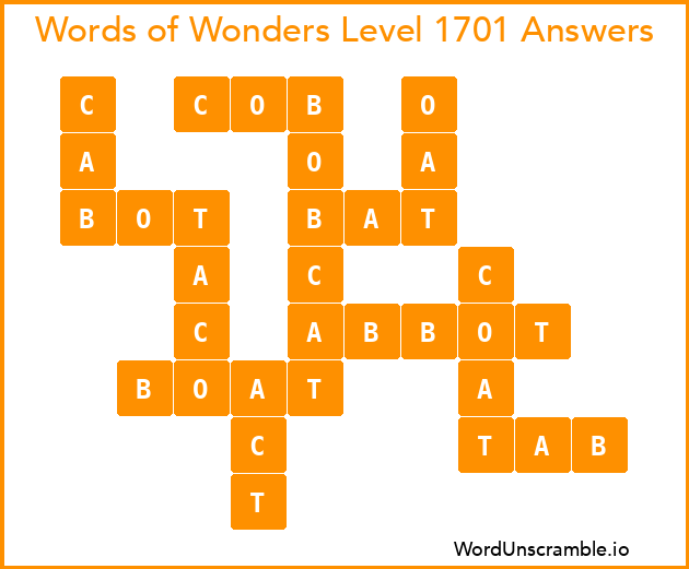 Words of Wonders Level 1701 Answers