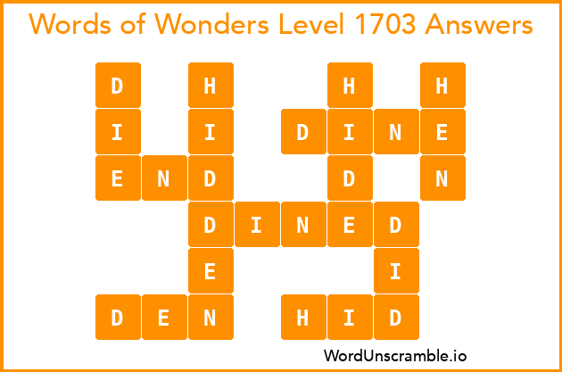 Words of Wonders Level 1703 Answers