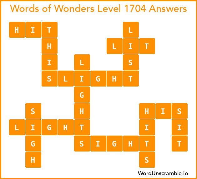 Words of Wonders Level 1704 Answers