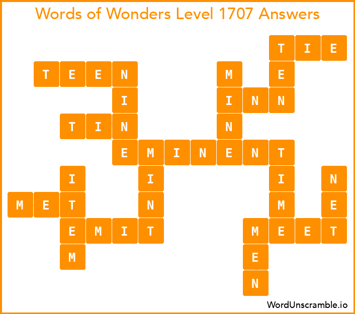 Words of Wonders Level 1707 Answers