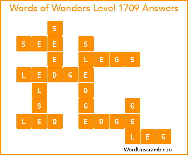 Words of Wonders Level 1709 Answers