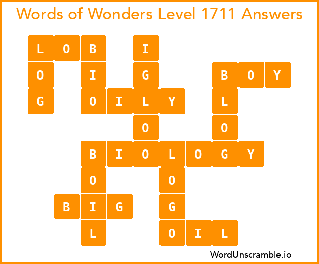 Words of Wonders Level 1711 Answers
