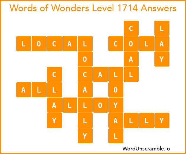 Words of Wonders Level 1714 Answers