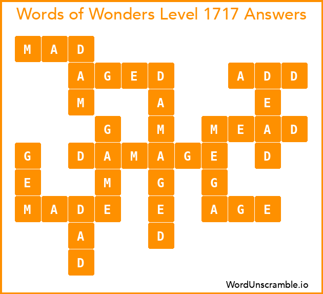Words of Wonders Level 1717 Answers