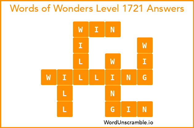 Words of Wonders Level 1721 Answers