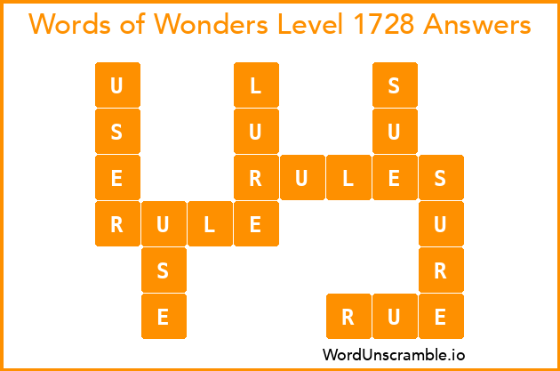 Words of Wonders Level 1728 Answers