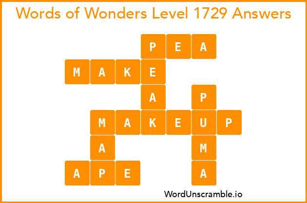 Words of Wonders Level 1729 Answers