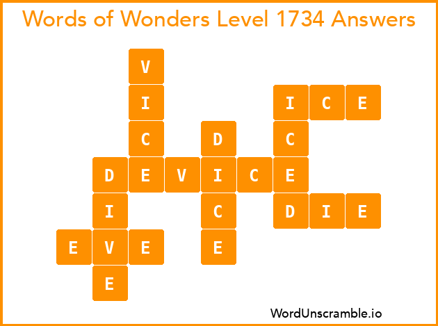 Words of Wonders Level 1734 Answers