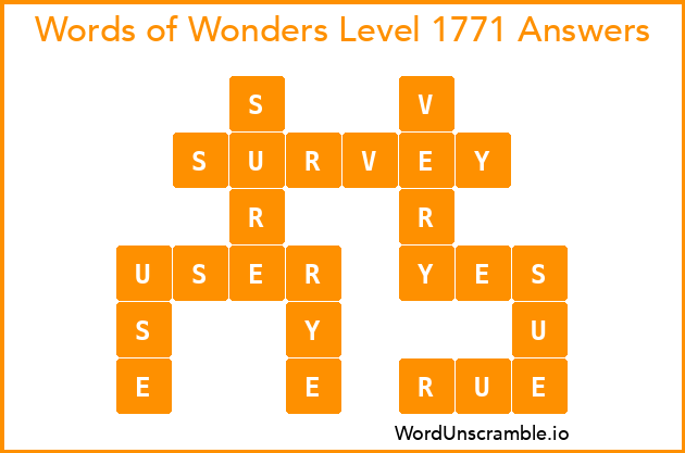 Words of Wonders Level 1771 Answers