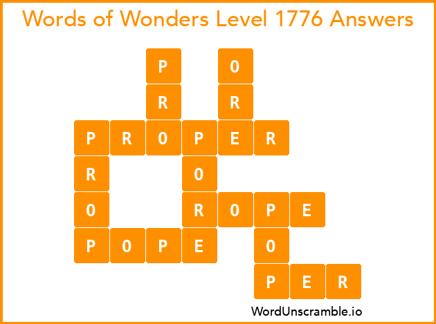 Words of Wonders Level 1776 Answers
