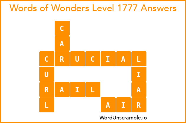 Words of Wonders Level 1777 Answers