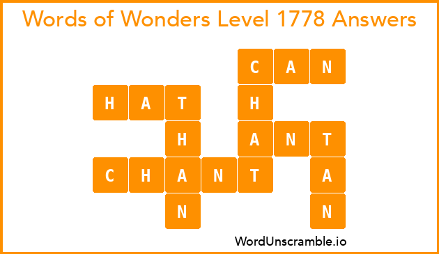 Words of Wonders Level 1778 Answers