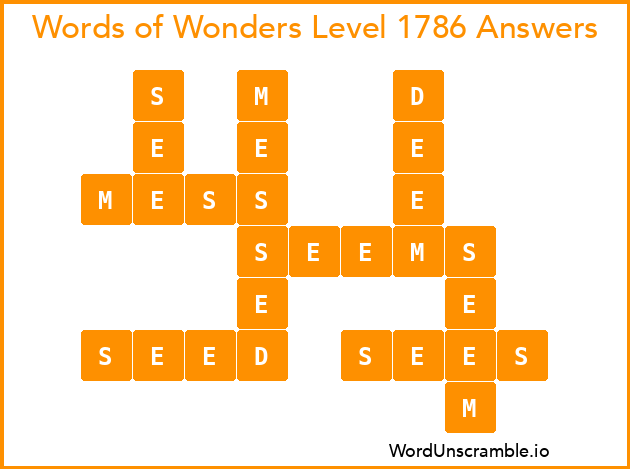 Words of Wonders Level 1786 Answers