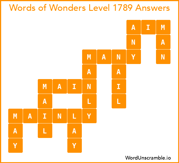 Words of Wonders Level 1789 Answers
