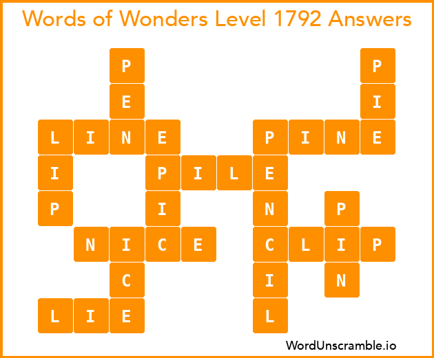 Words of Wonders Level 1792 Answers
