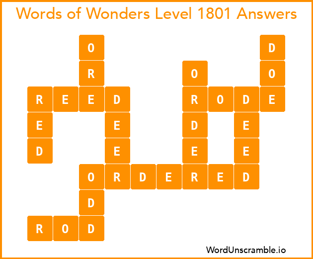 Words of Wonders Level 1801 Answers