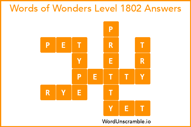 Words of Wonders Level 1802 Answers