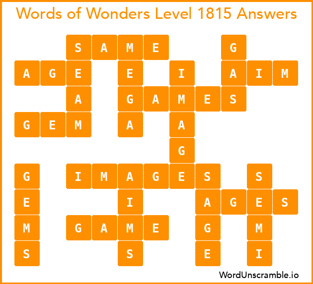 Words of Wonders Level 1815 Answers