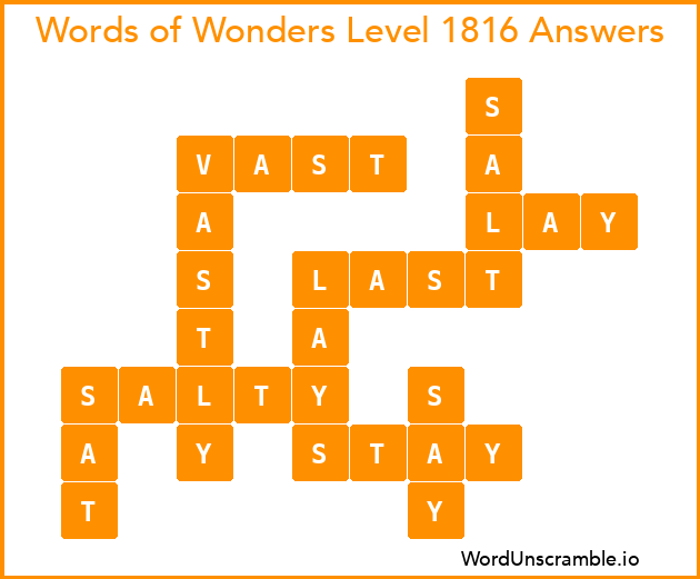 Words of Wonders Level 1816 Answers