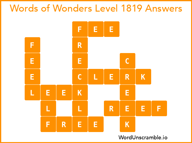 Words of Wonders Level 1819 Answers